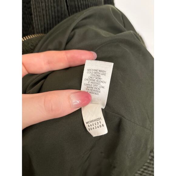 J. Jill Heritage Tumbled Cord Coat Womens Small Olive Green Sherpa Corduroy - Picture 5 of 5